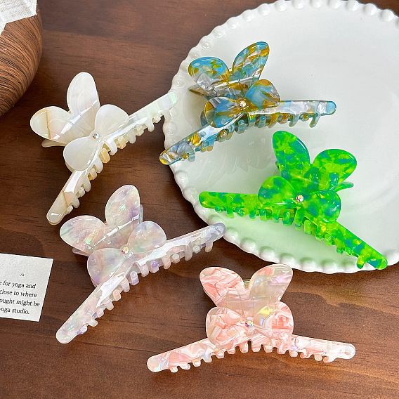 Заколки-клочья из ацетата целлюлозы с бантом, аксессуары для волос для женщин и девочек