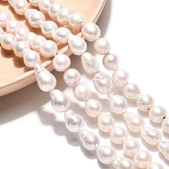 Нити бусин из натурального зернистого жемчуга кеши в стиле барокко, культивированный пресноводный жемчуг, слеза