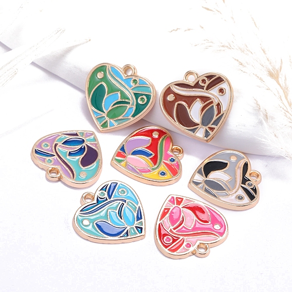 Подвески из сплава и эмали в стиле бохо, шарма сердца, золотые