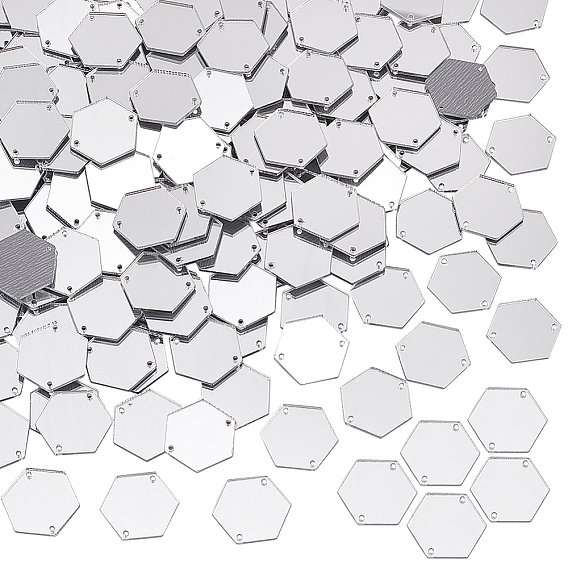 200шт. зеркальный эффект акриловые пришивные стразы, звенья с двумя отверстиями, аксессуары для одежды