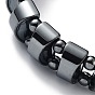 Non-Magnetic Synthetic Hematite Beaded Stretch Bracelets, Tile Bracelet