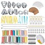 DIY Clay Tool Kits, Plastic Clay Sculpture Tools, Detail Texture Tool, Jump Rings, Plastic Ear Nuts, Alloy Charms