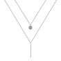 Alloy with Rhinestone Double-Layer Necklaces