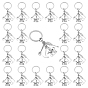 24шт. брелки для ключей из сплава, с железными кольцами