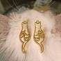 Zinc Alloy Kitten Open Back Bezel Pendants, for DIY UV Resin, Epoxy Resin, Pressed Flower Jewelry, Long-Lasting Plated, Cat with Butterfly