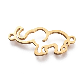 304 Stainless Steel Links Connectors, Laser Cut, Elephant Shape