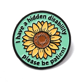 Значки с изображением подсолнуха для людей со скрытыми ограничениями здоровья, эмалированные значки, булавки для лацканов из сплава для одежды рюкзака, чёрные