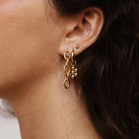 18k Gold Plated Stainless Steel Jewelry - Waterproof Long Chain Earrings, Ladies Gift