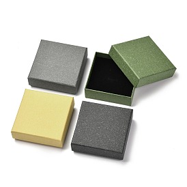 Boîte de papier carrée, couvercle à pression, avec un tapis d'éponge, Boîte à bijoux
