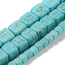 Synthetic Turquoise Beads Strands, Cube