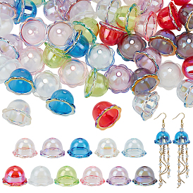 55шт 11 цвета прозрачные акриловые колпачки для бусин, цветок