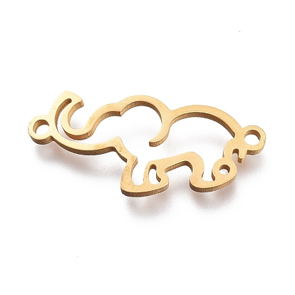 304 Stainless Steel Links Connectors, Laser Cut, Elephant Shape