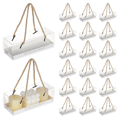 Прямоугольные складные коробки для хранения из бумаги и пластика с ручкой из полиэстеровой веревки.