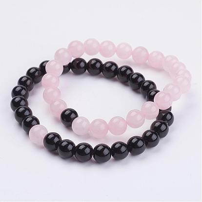 Edelstein Perlen Armbänder strecken, Runde