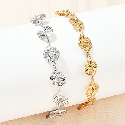 304 женские браслеты-цепочки со звеньями из нержавеющей стали, вихревые