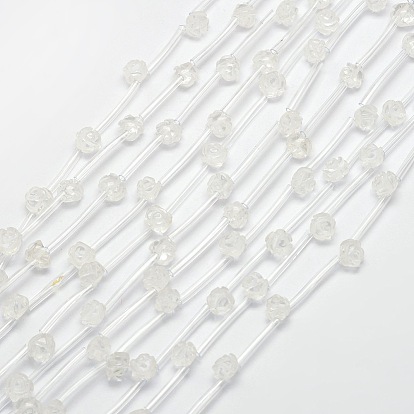 Натуральный кварцевый кристалл разбросанные бусины, роза