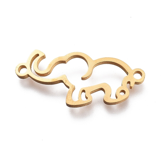 304 Stainless Steel Links Connectors, Laser Cut, Elephant Shape