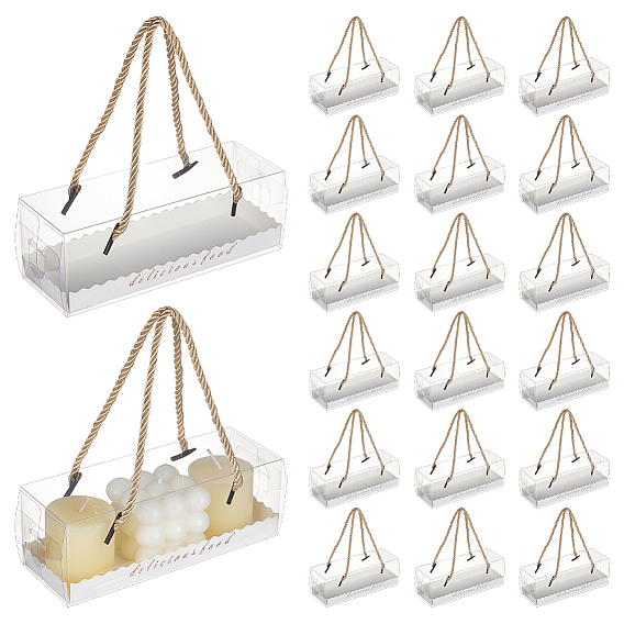 Прямоугольные складные коробки для хранения из бумаги и пластика с ручкой из полиэстеровой веревки.