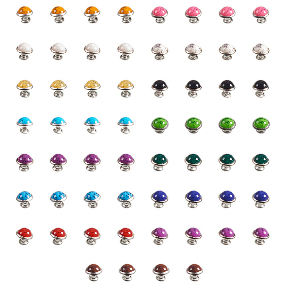 Turquoise Rivet Studs, with Stainless and Aluminum Findings, For Purse, Bags, Boots, Leather Crafts Decoration, Platinum