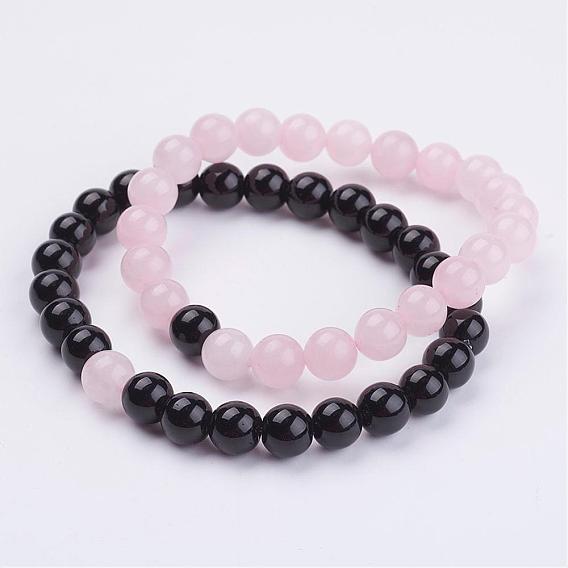 Edelstein Perlen Armbänder strecken, Runde