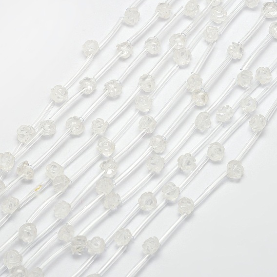 Натуральный кварцевый кристалл разбросанные бусины, роза