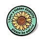 Значки с изображением подсолнуха для людей со скрытыми ограничениями здоровья, эмалированные значки, булавки для лацканов из сплава для одежды рюкзака, чёрные