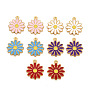 304 Stainless Steel Enamel Pendants, Ion Plating(IP), Golden, Flower
