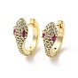 Micro cuivres ouvrent zircons boucles d'oreilles, serpent