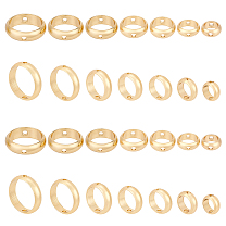 28Pcs 7 Style Brass Bead Frame, Round Ring