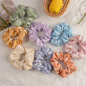 Spring Sweet Solid Color Flower Hairband for Girls - Large Intestine Hair Tie Headband