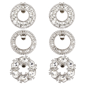 6шт 3 стили сплав горный хрусталь пряжки клипсы для обуви