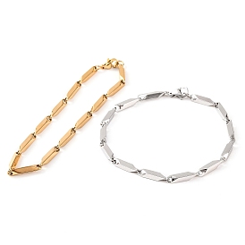 304 Stainless Steel Rectangle Link Bracelets for Women