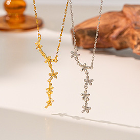 Латунные кулоны с микропаве из прозрачных кубических цирконий 5 подвеска в виде цветка для женщин