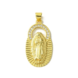 Real 18K Gold Plated Brass Micro Pave Cubic Zirconia Pendants, Virgin