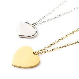 304 Stainless Steel Heart Pendant Necklaces Sets, Best Friend Necklaces for Friendship Gifts