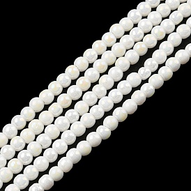 Electroplate Opaque Glass Beads Strands, Round, AB Color Plated