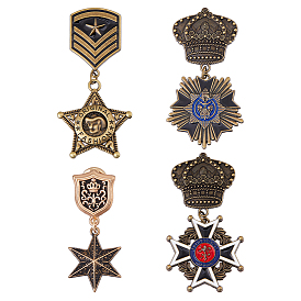 4шт. 4 стили эмалированные булавки, цинковый сплав с железным значком для рюкзака одежды