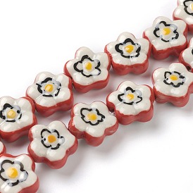 Perles d'oeufs pochés fleurs en porcelaine faites à la main