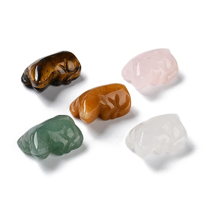 Natural Gemstone Carved Healing Figurines, Reiki Energy Stone Display Decorations, Lizard