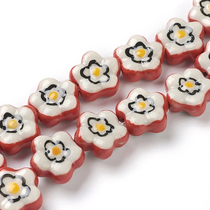 Perles d'oeufs pochés fleurs en porcelaine faites à la main