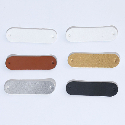 PU Leather Label Tags, with Holes, for DIY Jeans, Bags, Shoes, Hat Accessories, Rounded Rectangle