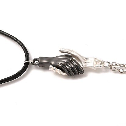 Наборы ожерелий с подвесками для рук из сплава, магнитные ожерелья пар, с кожаным тросом и латунной тросовой цепью