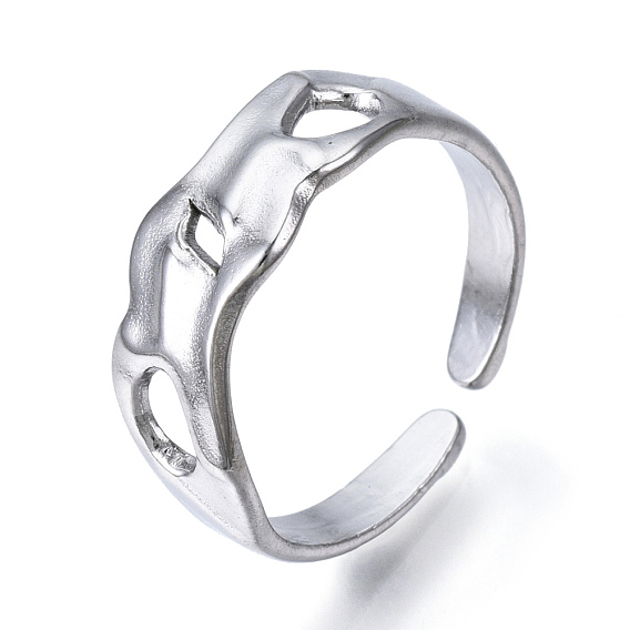 304 Stainless Steel Open Cuff Ring for Women