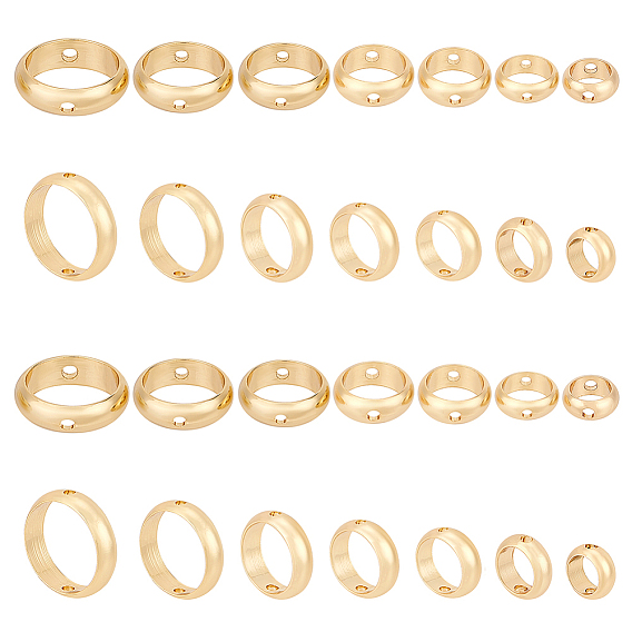 28шт 7 стиль латунная рамка для бусин, круглые кольца