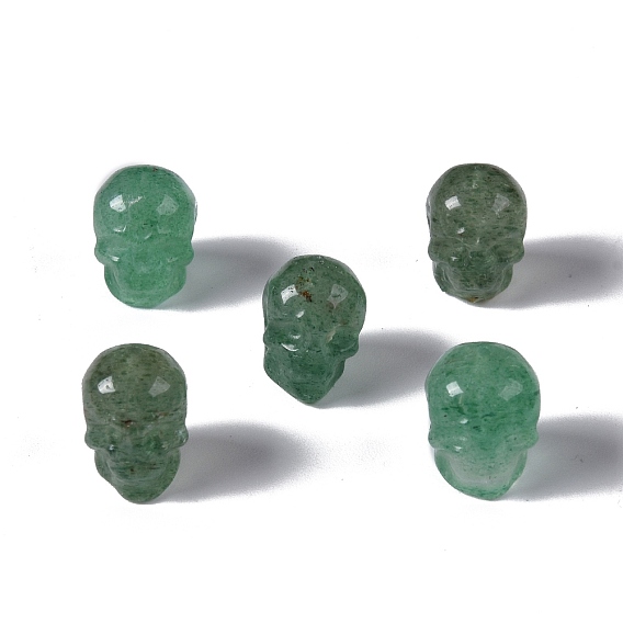 Natural Strawberry Quartz Beads, Skull