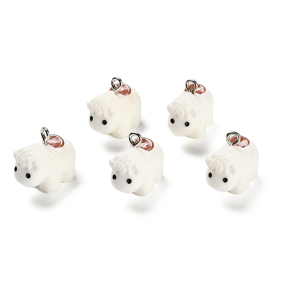 Непрозрачные подвески смолы, лошадь, с железной платиной петлей