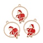 Christmas Zinc Alloy Enamel Pendants, Light Gold, Ring with Santa Claus
/House Charm