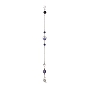 Evil Eye Lampwork Pointed Dowsing Pendulums, with 304 Stainless Steel Cable Chains, Natural Lava Rock & Lapis Lazuli, Alloy Moon