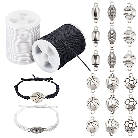 PandaHall Elite DIY Jewelry Making Kit, Including Alloy Links, Cadmium Free & Lead Free, Waxed Cotton Cord