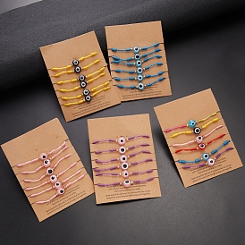 6 браслет из звеньев сглаза из смолы, плетеные счастливые браслеты для женщин